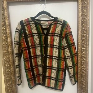 Vintage Jack Winter Knit Button Front Cardigan Sweater